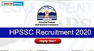 HPSSC Recruitment 2020 Notification | Himachal Pradesh 896 Jobs Apply
