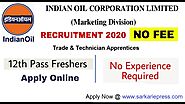 IOCL Recruitment 2020 | IOCL Careers | Apply Online 404 Posts