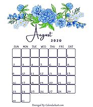 August 2020 Floral Calendar