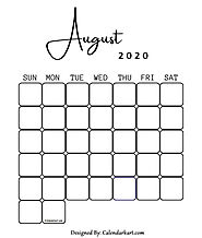 August 2020 Blank Calendar