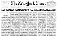 'An incalculable loss;' New York Times' front page marks heartbreaking US virus milestone - We The World Magazine