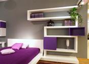 Modern Bedroom Design with Wall Rack