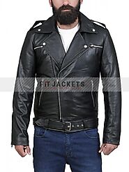 Mens Biker Style Classic Leather Jacket - Fit Jackets