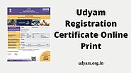 Udyam Registration Certificate Online Print | Udyam