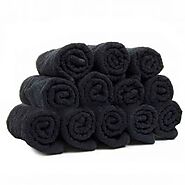 Hairdressing Towel Pack of 12 Salon Towels, Black (Chlorine Resistant)