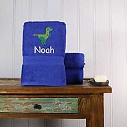 Children's Personalised Dinosaur Bath Towel