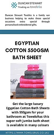 Egyptian Cotton 550gsm Bath Sheet