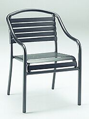 Baha 2 Stackable Arm Chair #23001N - Bistro Tables & Bases