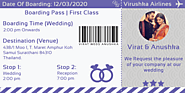 Airplane Boarding Pass Wedding Invitations for your Destination Wedding Theme!
