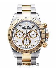 Replica Rolex Daytona Steel and Gold White dial watch 116523 WD