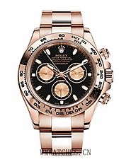 Replica Rolex Daytona Rose Gold Black dial watch 116505 BK