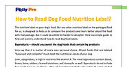 How to Read Dog Food Nutrition Label