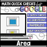 Area Paperless Google Quick Checks | 3.MD.5 by Cupcakes n Curriculum