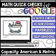 Capacity Paperless Google Quick Checks | 3.MD.2 by Cupcakes n Curriculum