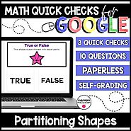 Partitioning Shapes Paperless Google Quick Checks | 3.G.2 | TpT