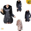 Leather Down Fur Coat CW148270 - cwmalls.com