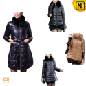 Quilted Down Coat Leather CW148360 - cwmalls.com