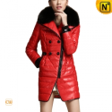 Women Leather Padded Down Peacoat CW681153 - CWMALLS.COM