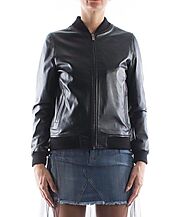 Women's Simple Black Bomber Leather Jacket - Leather Jackets NZ