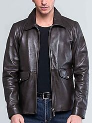 Men's Classic Brown Leather Jacket: BellBlock »