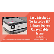 Instant Ticks to Fix Hp Printer Driver Unavailable 1-8009837116 Call Anytime