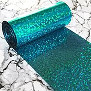 PVC Sequin Film; Metallic Hologram Blue Turquoise