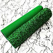 CHUNKY Glitter Fabric A4 Sheet; Metallic Emerald Green