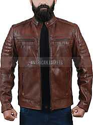 Brown Cafe Racer Jacket for Men - Just American Jackets