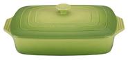 Le Creuset Stoneware Covered Rectangular Casserole, 12.5-Inch by 8.5-Inch, Palm