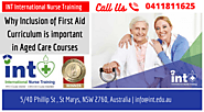 Why Inclusion of First Aid Curriculum is important in Aged Care Courses