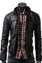 Black Slim-Fit Biker Leather Jacket for Men by UK LEATHER FACTORY