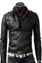 Men's Strap slimfit black leather jacket Deltona - UK Leather Factory