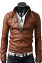 Brown Slim-fit Leather Biker Jacket - UK LEATHER FACTORY