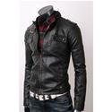 Vintage Slim Fit Bomber Leather Jacket For Men