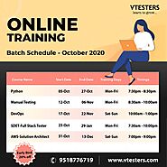 Online Training Schedule for October 2020.