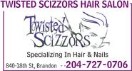 Twisted Scizzors Hair & Nails Salon 840 18th St, Brandon, MB R7A 5B7