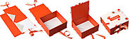 custom made foldable rigid boxes with ribbon closure