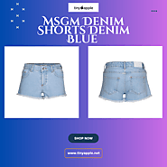 Msgm Denim Shorts Denim Blue - Tinyapple