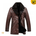 Sheepskin Leather Lamb Fur Lined Coat CW819466 - CWMALLS.COM