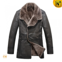 Lamb Fur Cowhide Leather Winter Coat CW819072 - CWMALLS.COM