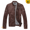 Mens Tanned Motorcycle Leather Jacket CW871156 - CWMALLS.COM