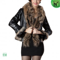 Women Fur Trimmed Leather Jacket CW694079 - M.CWMALLS.COM