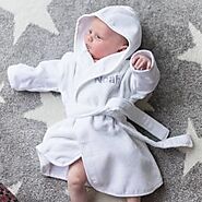 Personalised Baby Dressing Gown / Bathrobe And Slipper Gift Set