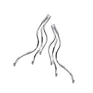 David Deyong Sterling Silver 3 Lengths Snake Chain Earrings