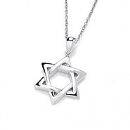 Sterling Silver Intertwined Star of David Necklace