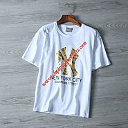 MLB NY Big Logo Short Sleeve T-shirt New York Yankees White Outlet New York Yankees Cheap Sale Store