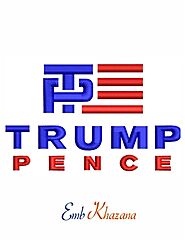 Trump Pence logo embroidery design