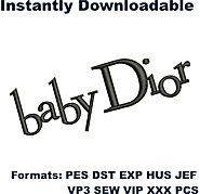 Baby dior logo embroidery design | Baby dior logo embroidery pattern pes format.