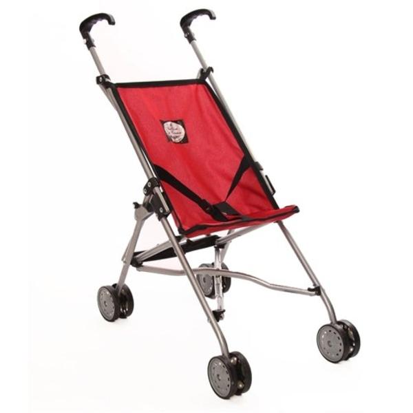 red dolls pram