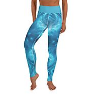 High Waist Blue Waives Yoga Leggings | BeExtra! Apparel & More